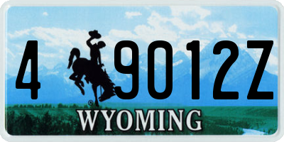 WY license plate 49012Z