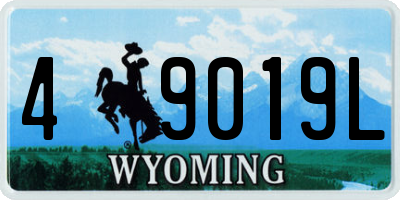 WY license plate 49019L