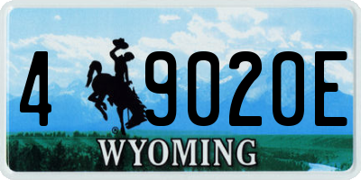 WY license plate 49020E