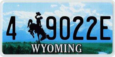 WY license plate 49022E
