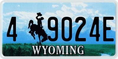 WY license plate 49024E