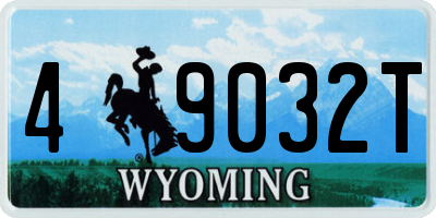 WY license plate 49032T