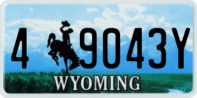 WY license plate 49043Y