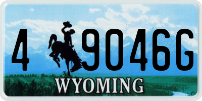 WY license plate 49046G