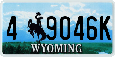 WY license plate 49046K