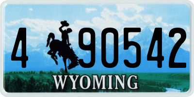WY license plate 490542