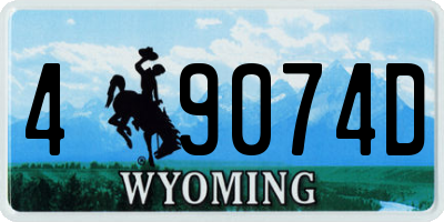 WY license plate 49074D