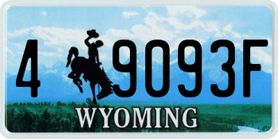 WY license plate 49093F