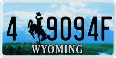 WY license plate 49094F