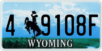 WY license plate 49108F