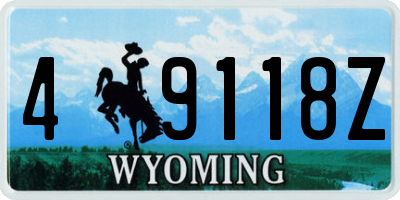 WY license plate 49118Z
