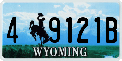 WY license plate 49121B