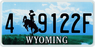 WY license plate 49122F