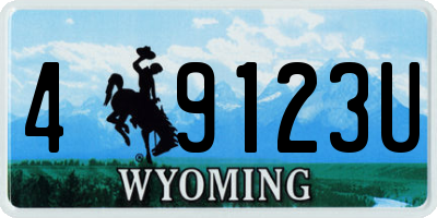 WY license plate 49123U