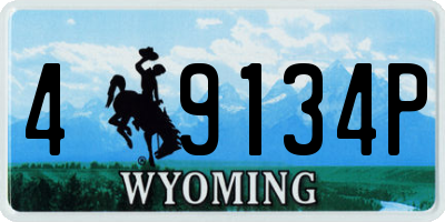 WY license plate 49134P