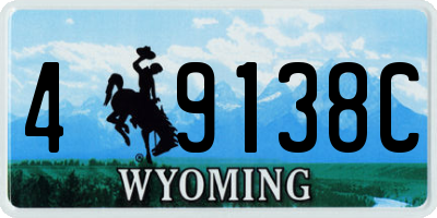WY license plate 49138C