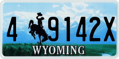 WY license plate 49142X