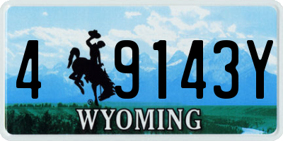 WY license plate 49143Y