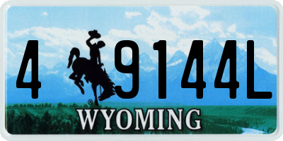 WY license plate 49144L