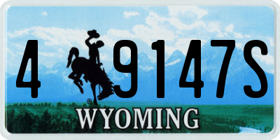 WY license plate 49147S