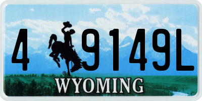 WY license plate 49149L