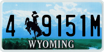 WY license plate 49151M