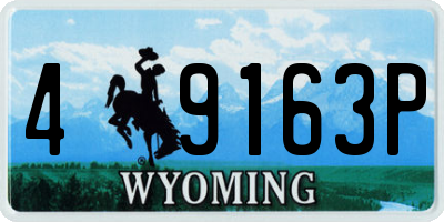 WY license plate 49163P
