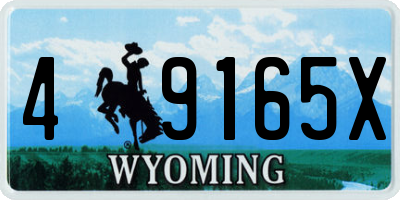 WY license plate 49165X