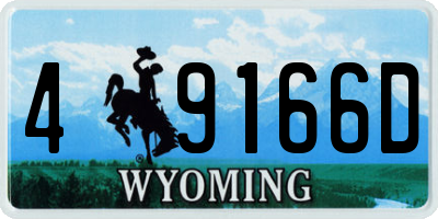 WY license plate 49166D