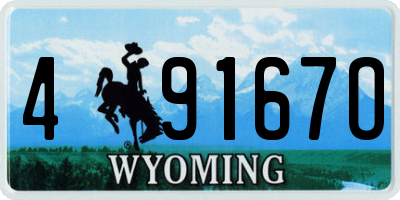 WY license plate 49167O