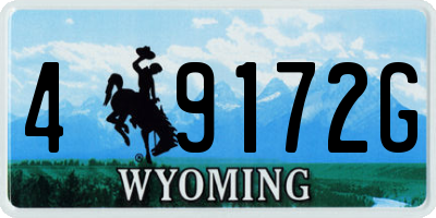WY license plate 49172G
