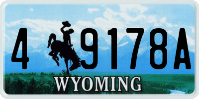 WY license plate 49178A