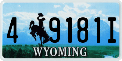 WY license plate 49181I