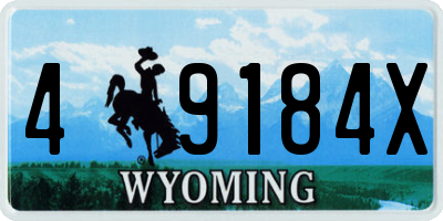 WY license plate 49184X