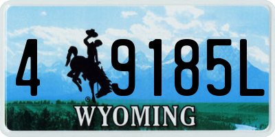 WY license plate 49185L