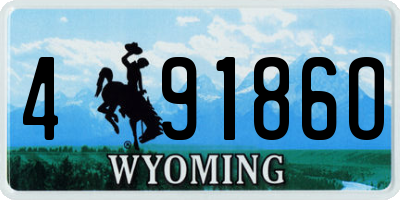 WY license plate 49186O