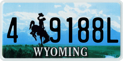 WY license plate 49188L
