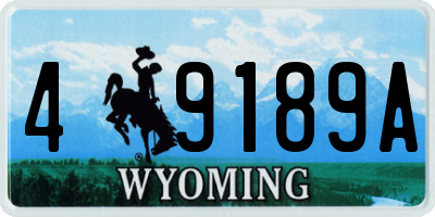 WY license plate 49189A