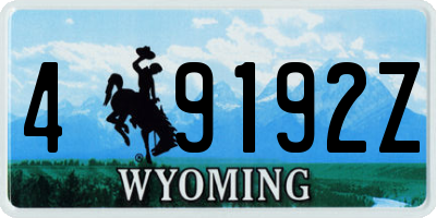 WY license plate 49192Z