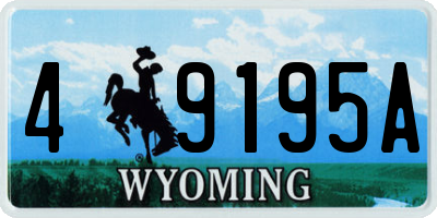 WY license plate 49195A