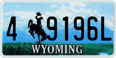 WY license plate 49196L