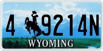 WY license plate 49214N