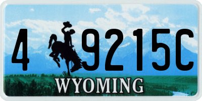 WY license plate 49215C