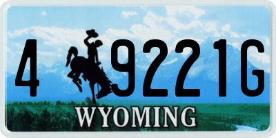 WY license plate 49221G