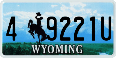 WY license plate 49221U