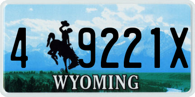 WY license plate 49221X