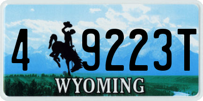 WY license plate 49223T