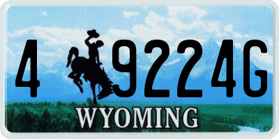 WY license plate 49224G