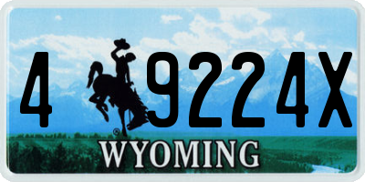 WY license plate 49224X