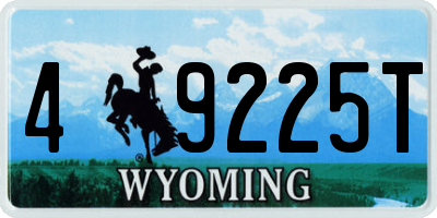 WY license plate 49225T